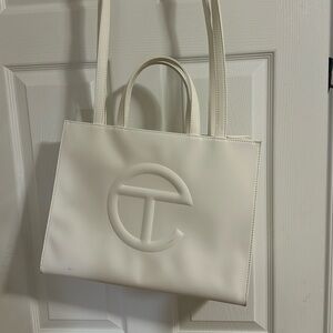Telfar Medium White Shopping Bag